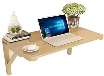 MUMICO Klapptisch, an der Wand montierter Klapptisch, kleine platzsparende Klapptische, schwebender Schreibtisch aus Holz, Esstisch für Zimmer, Arbeitszimmer, Küche, Abendessen