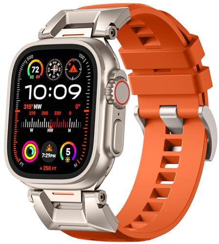 Bandletic Compatible con Correa Apple Watch Ultra 2/Ultra 49mm - Robusta Banda Deportiva Transpirable con Conector de Acero Inoxidable para iWatch Series 10 46mm, 9/8/7 45mm, SE/6/5/4 44mm, 3/2/1 42mm