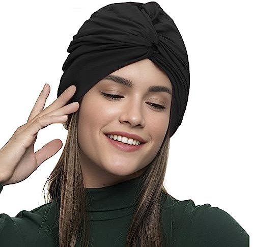 Bonnet de Bain pour Femmes en Tissu Turban de Natation Plissé Bonnet de Natation Bonnet de Bain Piscine Protection Cheveux Chapeau de Bain pour Plage Bonnet de Douche