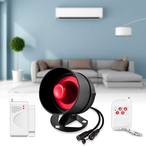 WiFi Sistema de Alarma Kit 120dB, Sensor de Puerta y Ventana y Sistema de Alarma de Seguridad con Control Remoto(No Incluye Sensor Movimiento)