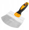 NEO TOOLS Eimerschaber - Eimer Schaufel - Spachtel gebogen - hervorragend zur Entnahme von Spachtelmasse aus Eimern - 155 mm Aus Edelstahl - Spachtel für Eimer