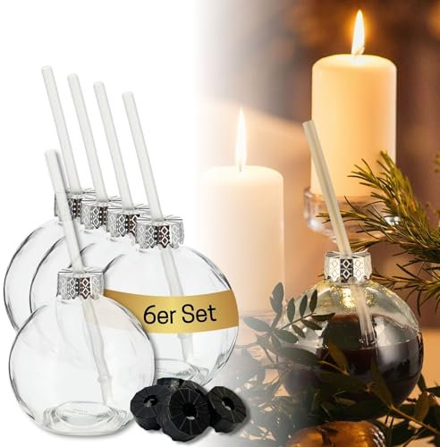 Bada Bing 6er Set Trinkglas mit Deckel und Strohhalm Christbaumkugel - Weihnachtskugel Gläser mit Trinkhalm für Weihnachten - Weihnachtskugelglas warme Getränke - Geschenk für Weihnachten Barzubehör