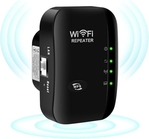 WLAN Verstärker WLAN Repeater Internet Verstärker für zu Hause, Unterstützt Ethernet-Port, WPS, Repeater/AP Modus, Kompatibel zu Allen WLAN Geräten, 300Mbit/s 2.4GHz, GP-VMY44
