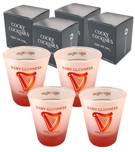 The Spice Specialist Red Baby Guinness Schnapsgläser von Cocky Cocktails mit Erdbeergeschmack, 4 Stück