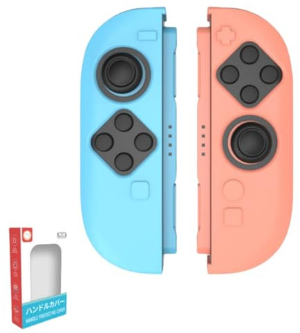 Cover protettiva in silicone per controller Joy-Con Switch 2, protezione completa, antiurto, materiale ecologico, stampaggio di precisione 1:1 (rosso blu)