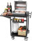 VELPAX Chariot de Barbecue d'extérieur Mobile pour Four à Pizza, Chariot de Barbecue avec 4 roulettes, avec 2 Roues pour Plancha avec Plateau Pliant, Étagère