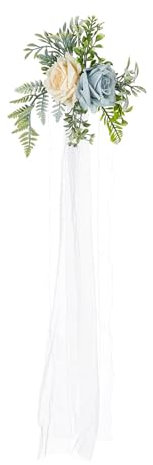 ETAWDE Hochzeit Gang Dekorationen Stuhl Rücken Blume Dekorationen Künstliche Blume mit langem Band für Zeremonie Hochzeit Party