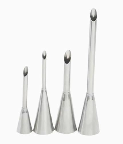 Annlpoy 5 Pezzi Ugello di Riempimento, Ugello Lungo Acciaio Inossidabile per Puff,Siringa per Torte, Crema Nozzle in Acciaio Inossidabile, siringa versatile per sacchetti di marmellata, Iniettare Pann