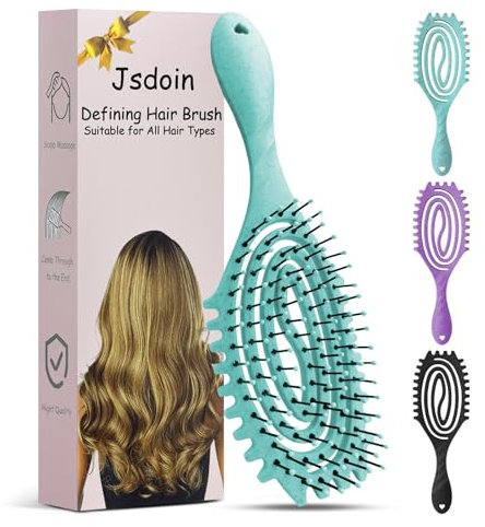 Haarbürste ohne Ziepen, Entwirrbürste auch für Locken & Lange Haare Locken Bürste Detangler für Damen -Bürste -Spiralfeder Haarbürsten Hair Brush (Grün)
