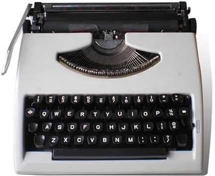 SUZEPER Manuelle Vintage-Schreibmaschine, klassische, altmodische Schreibmaschine zum Schreiben von Buchstaben, Schreibmaschinen-Dekoration für Heimbüro (30 cm L x 20 cm B x 7,9 cm H, weiß)
