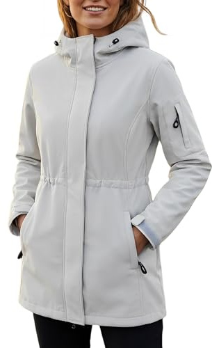 Chiguo Giacche invernali leggere da donna impermeabili Cappotti caldi con cappuccio Giacca antipioggia softshell