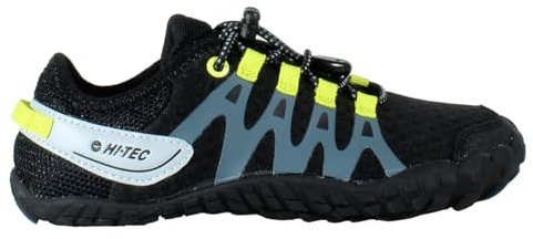 HI-TEC - Abyss Junior Children's Barefoot Shoes | Barefoot Boys' Mountain, Hiking | Friendly, Comfortable, Minimalist Footwear | Lightweight, Breathable and Flexible | Black-Lime, 30, Black Lime, 38