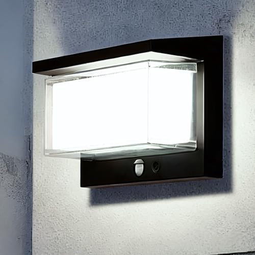 VANMOO Solar Security Light, Super Bright LED Waterproof Outdoor Motion Sensor Light, 1800mAh 1000 lm Solar Fence Light, 270°Lighting Angle, 4 Modes for Front Door,Garden,Garage(1 Pack/Black)