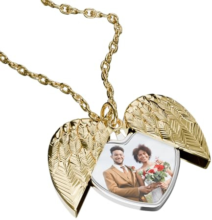 Charmify Personalised Locket Women Necklace w/Picture or Message Inside | Custom Engraved Heart Locket Pendant Memorial Necklace, Anniversary, Birthday, Bridesmaid&Valentines Gift for Women, Girls