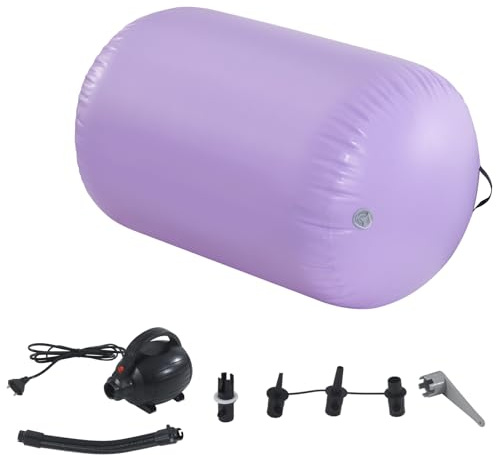 KernGut 60/75/90 cm Air Matte Rolle Aufblasbare Gymnastik Fass Track Roll-Pad, Air Roller Gymnastik Rolle Turnen mit Elektrischer Luftpumpe, Campus Yoga Cheerleading Fitness Training