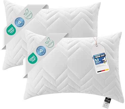 sei Design Kopfkissen 2-er Set 40x60 cm | Zierkissen | Sofakissen | Ökotex | waschbar bis 95 Grad | Made in Europa