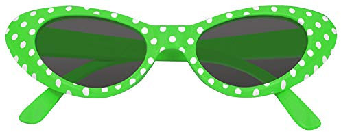 Cat Eye Brille Sandy mit Punkten – Stylische Rockabilly-Brille im 50er und 60er Jahre Look, perfekt für Kostüme und Partys! - Hellgrün