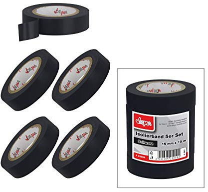 DEMA Isolierband 5er Set Schwarz 15 mm x 10 m