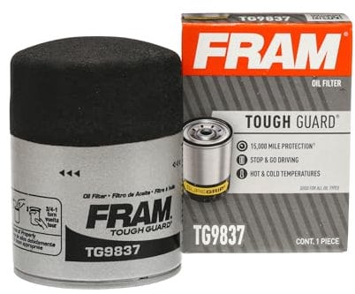 FRAM Tough Guard TG3614 15K Meilenwechsel Automotive Ersatz Intervall Spin-On Motorölfilter für ausgewählte Fahrzeugmodelljahre, überlegener Fahrzeugmotorschutzölfilter