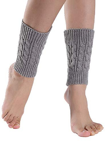 ILOVEDIY Damen Mädchen Beinwärmer Stulpen Legwarmers 20cm Grau