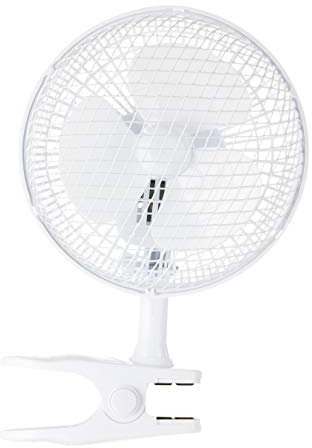 Signature S40007 6” 2 Speed Clip Fan with Adjustable Tilt, White