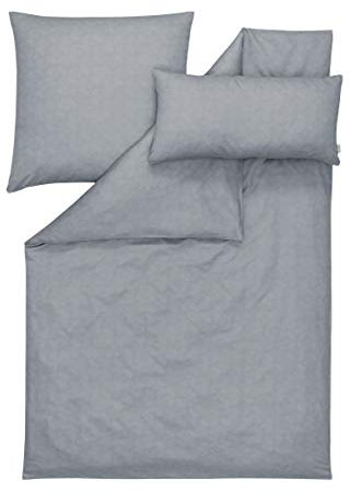 ESTELLA Satin de Luxe Bettwäsche 3 teilig Bettbezug 155 x 200 cm Kopfkissenbezug 80 x 80 cm + 40 x 80 cm Hamlet Silber