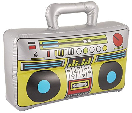 HENBRANDT 2 x BOOM BOX INFLATABLE BLOW UP SPEAKER FANCY DRESS ACCESSORY STEREO STAG PARTY PROP