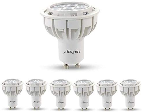 Allesgute Lot de 6 Ampoules GU10 LED Spot Blanc Chaud 3000K 7W 550lm équivaut 50W 60W gu 10 halogène Ampoule, Not Dimmable