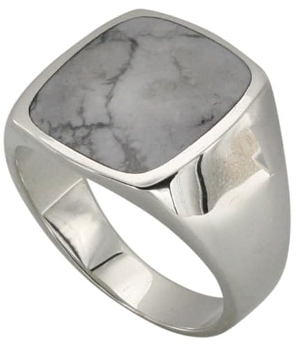 Massiver Siegelring aus 925er Silber mit besonderem Howlith