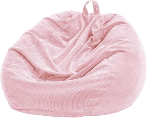 Nobildonna Bean Bag Chair Cover (No Filler) for Kids Beanbag Stuffed Animal Storage Without Filling Plush Toys Holder and Organizer Soft Premium Corduroy 200L