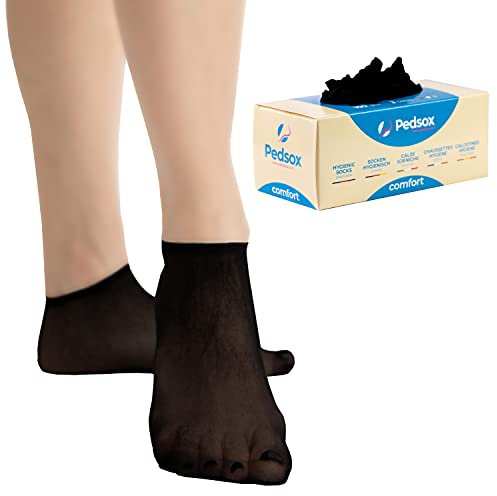 Pedsox, 100 Stück Einweg-Hygienesocken zum Testen von Schuhen, Comfort Line, Unisex, Einheitsgröße, Schwarz