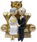 Figura de Pastel Pop&Fun Bodas de Oro (50 aniversario) PERSONALIZADA CON PLACA con el nombre y la fecha, medida aproximada:16x16,5 cm, poliresina pintada a mano en color dorado