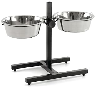 Karlie Otis Plus, Napfständer, Edelstahl, Silber/Schwarz, 1600 ml, Durchm. 14-21 cm
