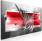 murando - Wandbilder XXL Abstrakt 90x30 cm 1 tlg - Wand Deko Vlies Leinwand Bilder Groß Wanddeko Wohnzimmer Schlafzimmer Kunstdrucke Panoramabild - grau rot a-A-0344-b-c