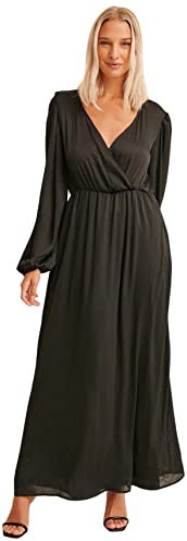 NA-KD Balloon Sleeve Structured Maxi Dress Vestido Casual, Black, EU 32 para Mujer