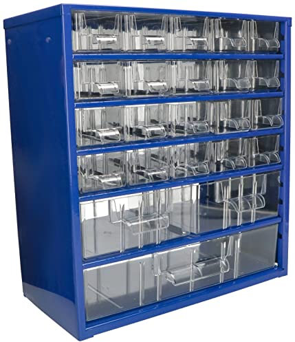 KOTARBAU® Werkstatt-Aufbewahrungsbox mit Schubfächern 306x327x155 Sortierkasten 20K2M1G Kleinteilemagazin Blau Metall