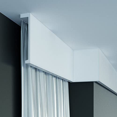 PROVISTON | Lichtleiste | Indirekte Beleuchtung | Deckenleiste | 110 x 40 x 2000 mm | Polyurethan | Weiß | Hochwertig | Stuckleiste | Modern | Robust | Langlebig | Stoßfest | 2 Meter