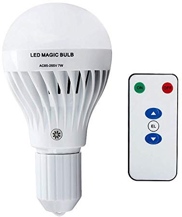 Blackr 7 W E27 LED recargable regulable emergencia bombilla linterna W/control remoto blanco para partido/patio/porche/jardín (Luz blanca cálida)