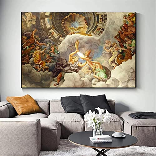 Griechische Mythologie Kunst auf Leinwand, Poster und Drucke, moderne, extra große Wandkunstbilder für Wohnzimmer, Heimdekoration, 70 x 105 cm (28 x 42 Zoll), rahmenlos