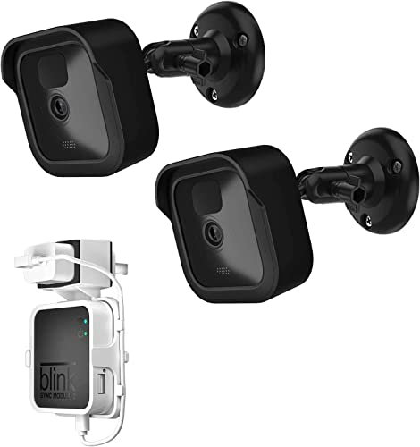 HOLACA Blink Lot de 2 supports pour caméra d'extérieur - Étui de protection résistant aux intempéries et support mural réglable à 360 ° avec module Blink Sync - 2 supports pour caméra d'extérieur