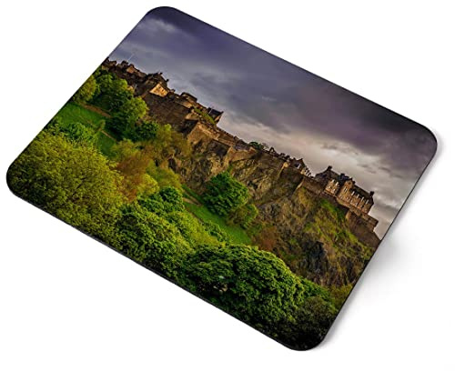 Computer Mouse Mat Pad - Edinburgh Castle Scotland Scottish Home Office PC Desk Accessory Flexible Fabric Top Large 5mm Laptop Desktop Printed Art Ergonomic #8906