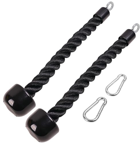 Tricep Rope Pull down,Heavy Duty Triceps Kit Easy to Grip & Non Slip Cable Attachment Ideal for Home Gym Face Pulls Tricep Push Down Rope System