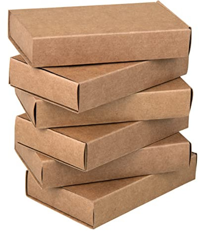 Rayher Streichholzschachteln XL, groß, 11 x 6,5 x 2 cm, 6 Schachteln zum Basteln und Dekorieren, blanko, leer, kraft, stabile braune Pappe FSC zertifiziert, 67381521