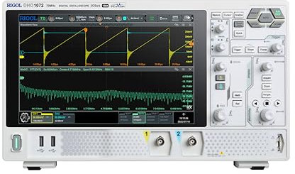 RIGOL DHO1072 Oscilloscopio Digitale, 2 canali analogici e 1 canale EXT, 12 bit, 70 MHz, 2 GSa/s, 1.500.000 wfms/s, 50 Mpts, display touch da 10,1 pollici, 3 anni di garanzia.