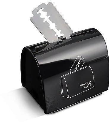 THE GROOMING SOCIETY Razor Blade Storage Bank (Small, 1.22 oz), Holds 90-100 DE Blades, Lockable Metal Case, Eco-Friendly Recyclable Storage Box