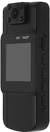 Focket Körperkamera Videorecorder, 128 GB Drehbarer Kamera Camcorder, Spionagekamera mit Nachtsicht, Tragbare Polizei Körperkamera für Sport, Strafverfolgung, Sicherheitsdienst