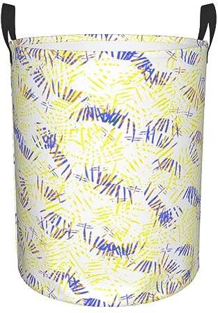 Panier à linge rond en feuille de palmier avec poignées, panier à linge de voyage, panier à linge sale