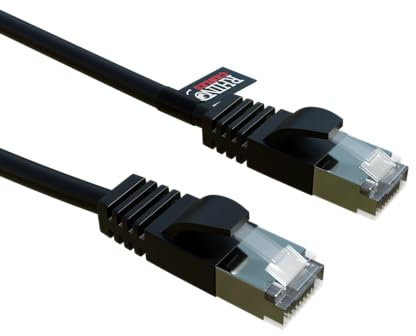 rhinocables CAT 8 5m Black Ultra-Fast Ethernet Cable | 40Gbps, 2000Mhz, For Gaming, Streaming & Buffer-Free Browsing | Shielded For Fast, Reliable, Lag-Free Connectivity In Home & Office (Single)