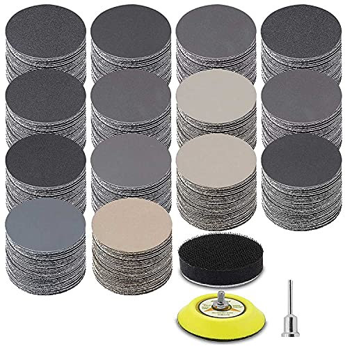 liovitor 180 StüCke 3 Schleifen Papier, Nass Trocken Schleifen Maschine mit StüTz Teller Puffer Pad, 60 Bis 10000 KöRnungen Schleifen Schleifen Scheibe