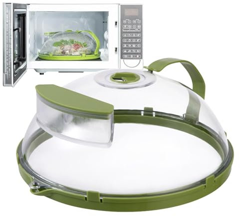 Microwave Splatter With Water Steamer, Microwave Splatter For Food, Transparent Microwave Plate Food With Handle | Dish Bowel Serving | BPA | Home Kitchen Gadgets Accessor